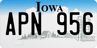 IA license plate APN956