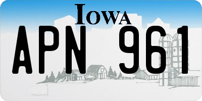 IA license plate APN961