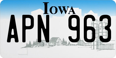 IA license plate APN963