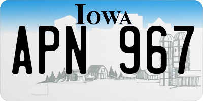 IA license plate APN967