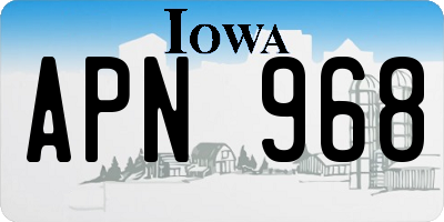 IA license plate APN968