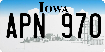 IA license plate APN970