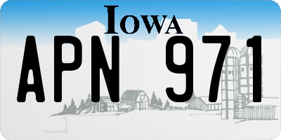 IA license plate APN971
