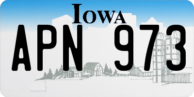 IA license plate APN973