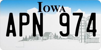 IA license plate APN974