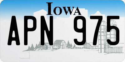 IA license plate APN975