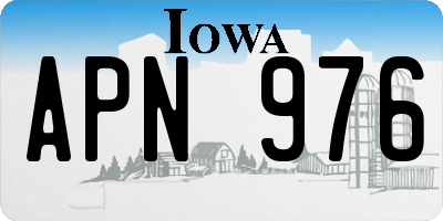 IA license plate APN976