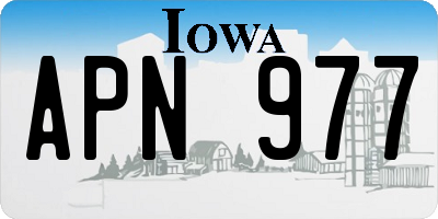 IA license plate APN977