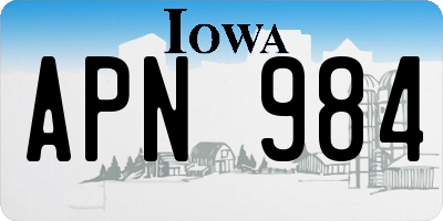 IA license plate APN984