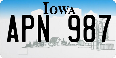IA license plate APN987