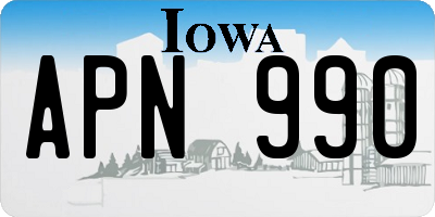 IA license plate APN990