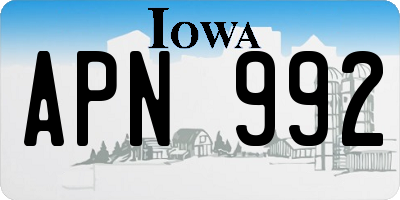 IA license plate APN992