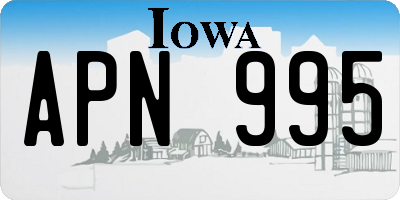 IA license plate APN995