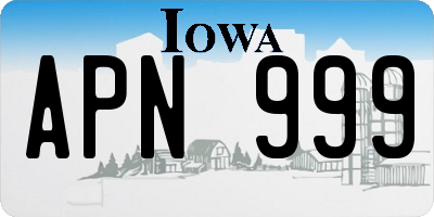 IA license plate APN999