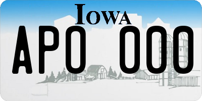 IA license plate APO000