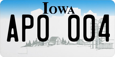 IA license plate APO004