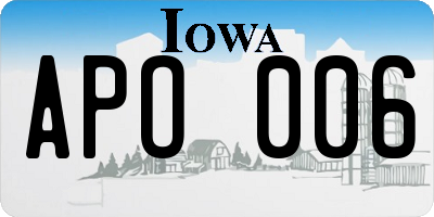 IA license plate APO006