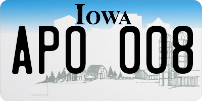 IA license plate APO008