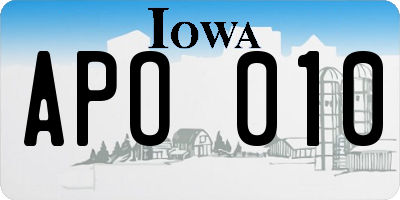 IA license plate APO010