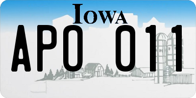 IA license plate APO011