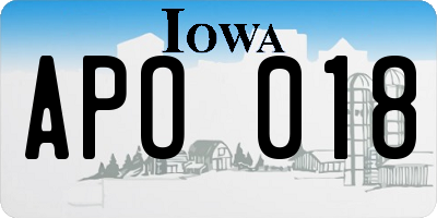 IA license plate APO018