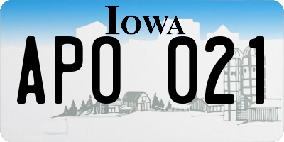 IA license plate APO021