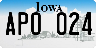 IA license plate APO024