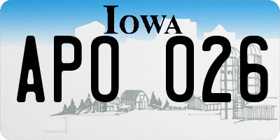 IA license plate APO026