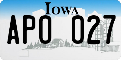 IA license plate APO027