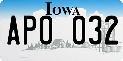 IA license plate APO032