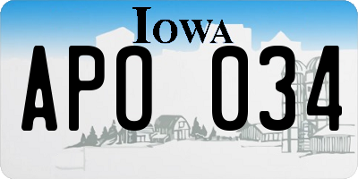 IA license plate APO034