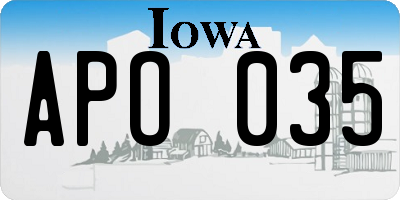 IA license plate APO035