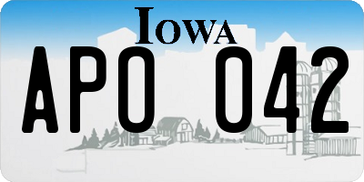 IA license plate APO042