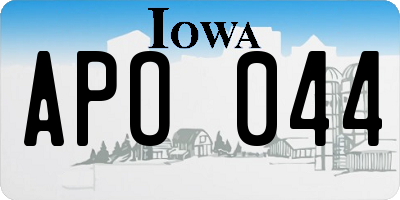 IA license plate APO044