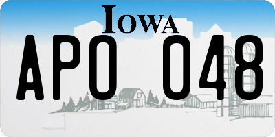 IA license plate APO048