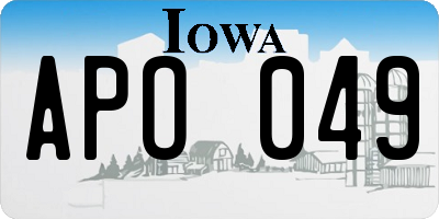 IA license plate APO049
