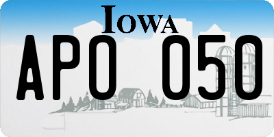 IA license plate APO050