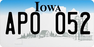 IA license plate APO052