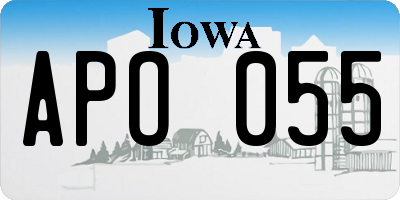 IA license plate APO055