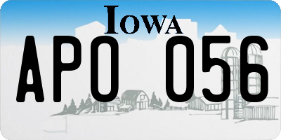 IA license plate APO056