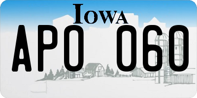 IA license plate APO060
