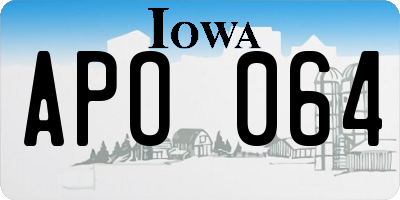 IA license plate APO064