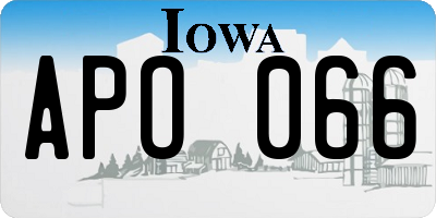 IA license plate APO066
