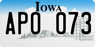 IA license plate APO073