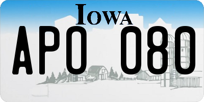 IA license plate APO080