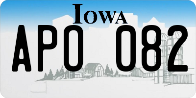 IA license plate APO082