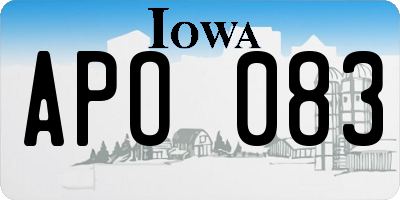 IA license plate APO083
