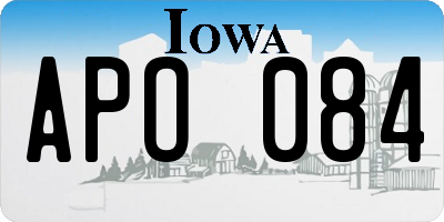 IA license plate APO084