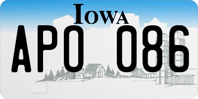 IA license plate APO086