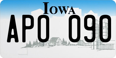 IA license plate APO090
